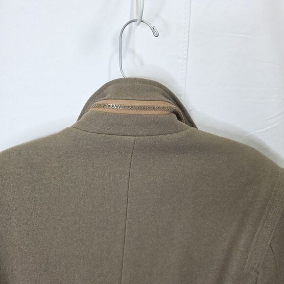 Vintage Wool Campus Trench Coat Lined Button Up Belt Brown Men's Sz 40 Made USA - Picture 6 of 16